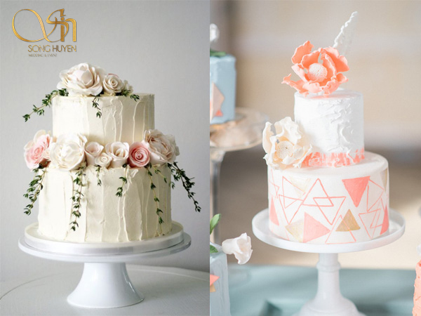 Mẫu bánh cưới 2 tầng ngọt ngào.